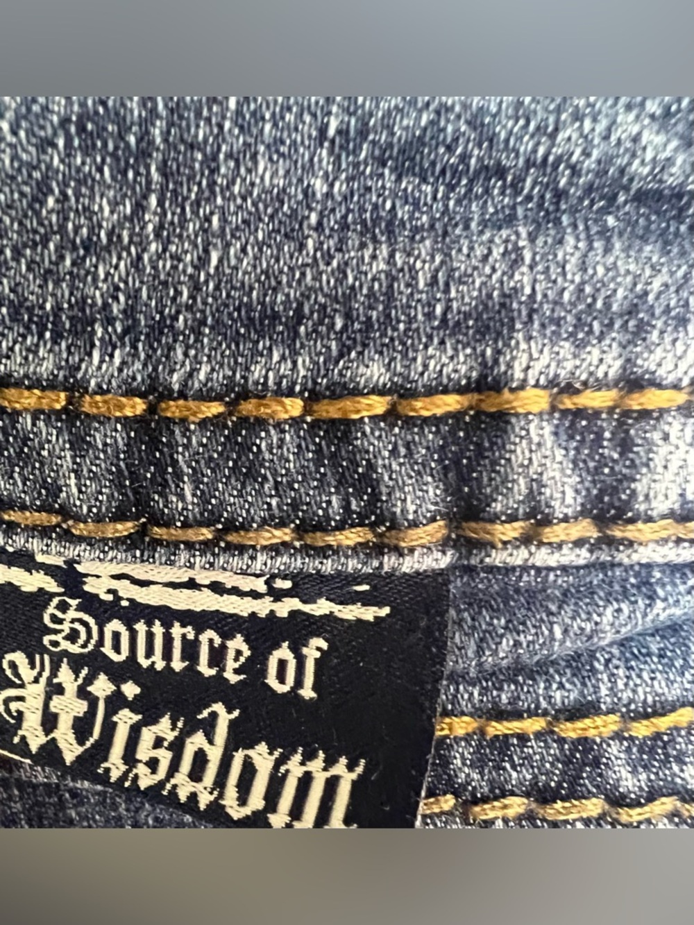 Source of Wisdom- Women’s, Blue Slim-Boot Jeans - Picture 8 of 9